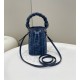 Mini Bucket Bag Denim Embroidered Double F Logo Model no: 038D