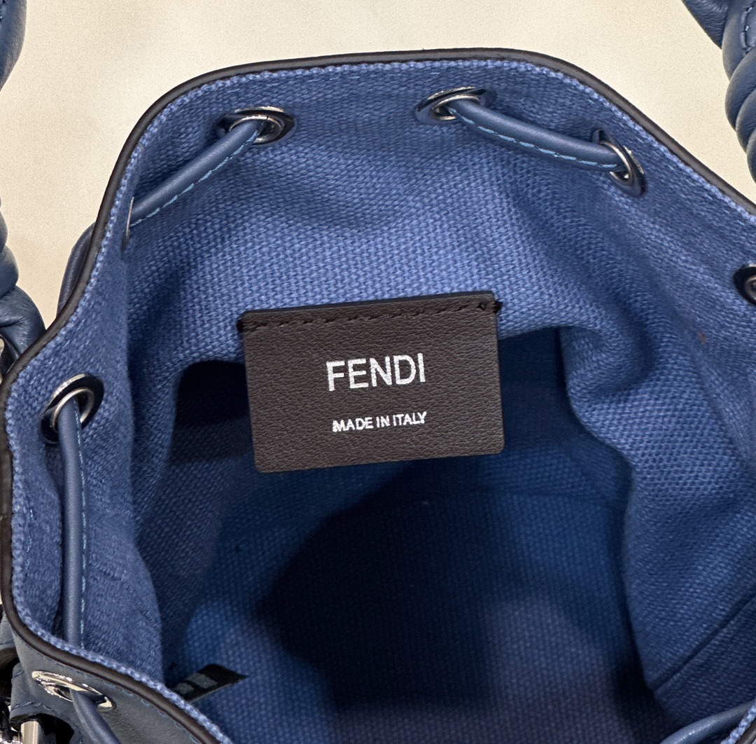 Mini Bucket Bag Denim Embroidered Double F Logo Model no: 038D