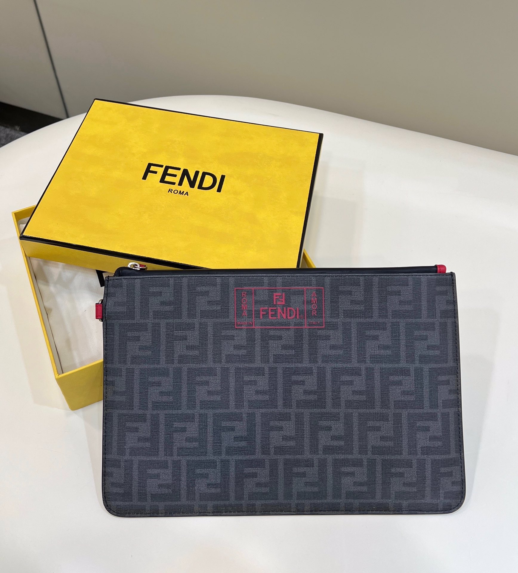 FENDI Classic FF Embroidered Clutch Model no: 689