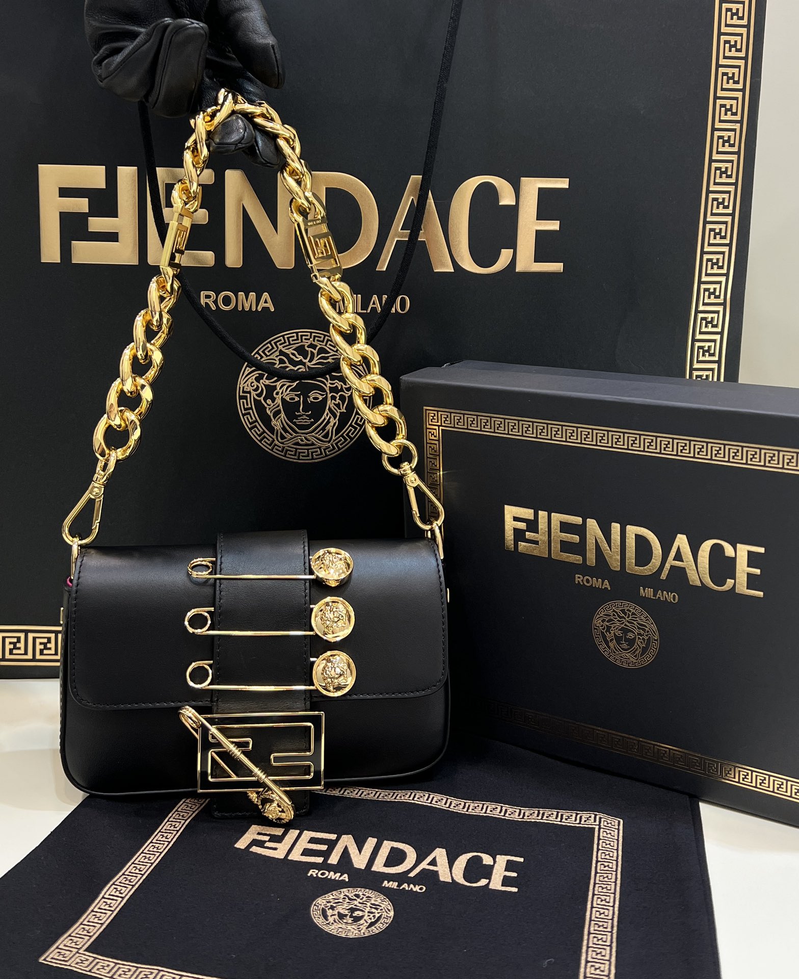 Fendi Co-Branded Chain Shoulder Strap Model no: 999A