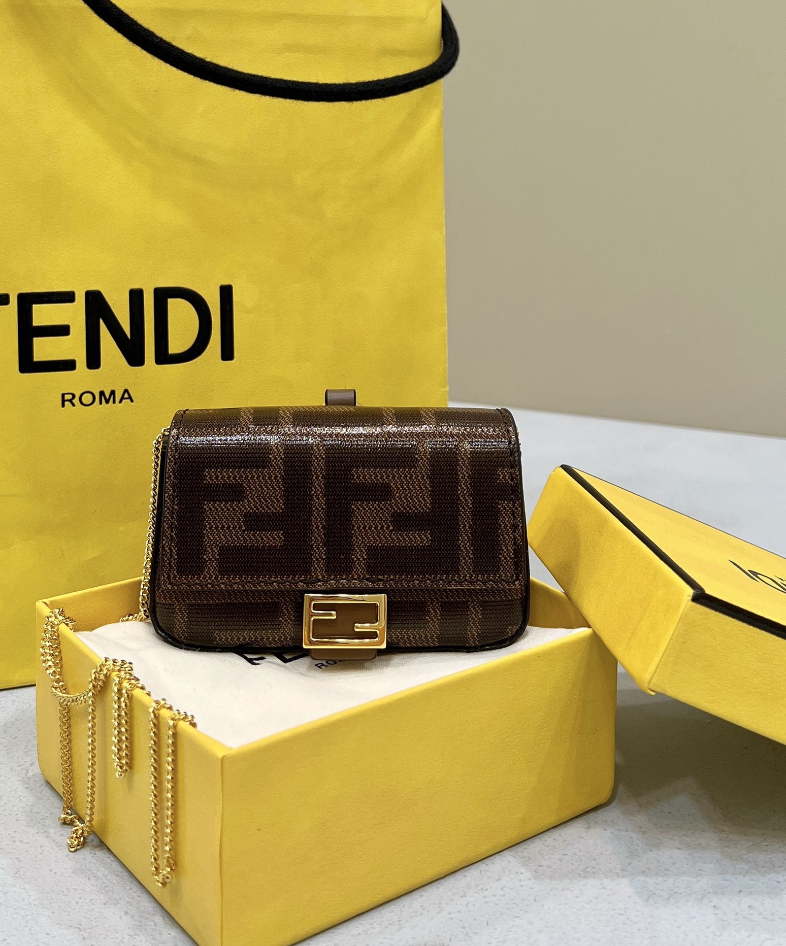 Fendi Nano Baguette, Can be Worn as Crossbody or Waist Bag Pendant Model no: 0136