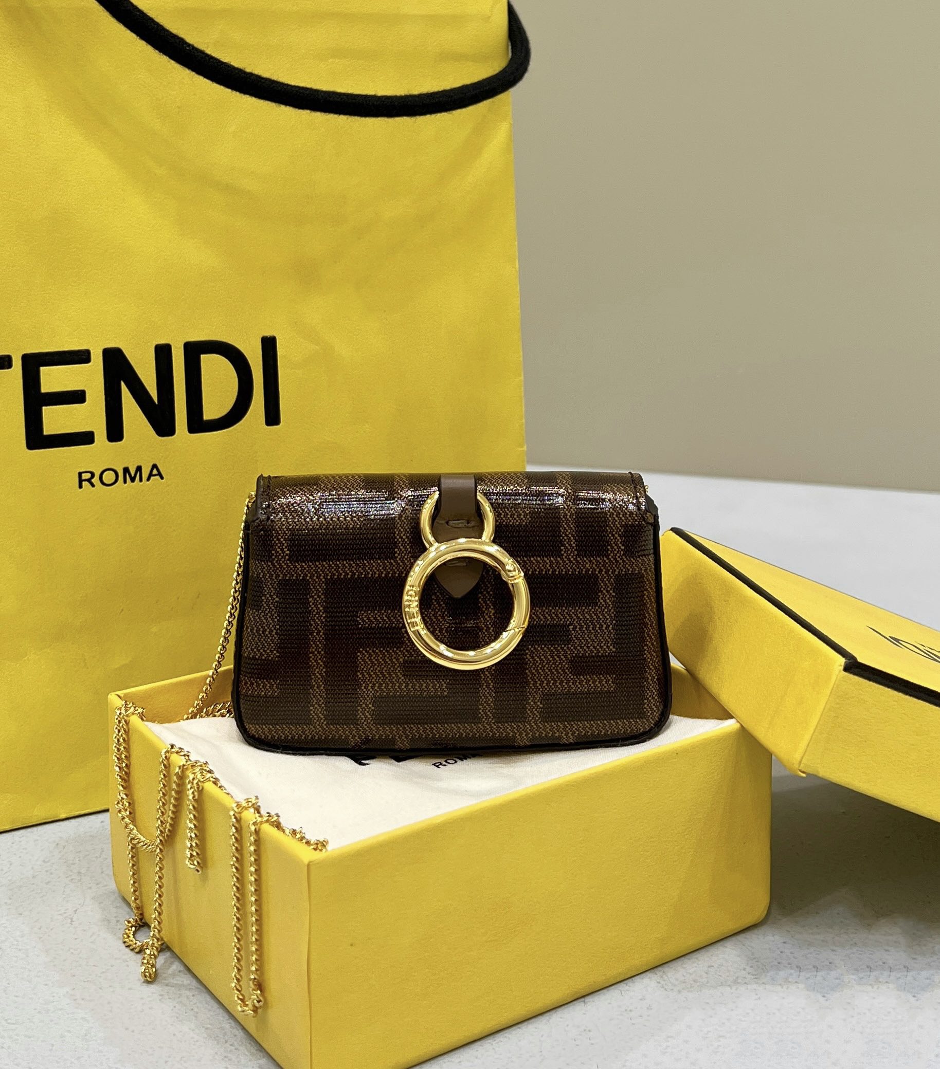 Fendi Nano Baguette, Can be Worn as Crossbody or Waist Bag Pendant Model no: 0136