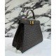 PEEKABOO Ostrich Leather Small Handbag, All Leather Model no: 80011