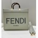 Leather Shopping Bag with Amber Handles and Double F Custom Hardware Model no: 8266s