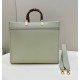 Leather Shopping Bag with Amber Handles and Double F Custom Hardware Model no: 8266s