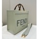 Leather Shopping Bag with Amber Handles and Double F Custom Hardware Model no: 8266s