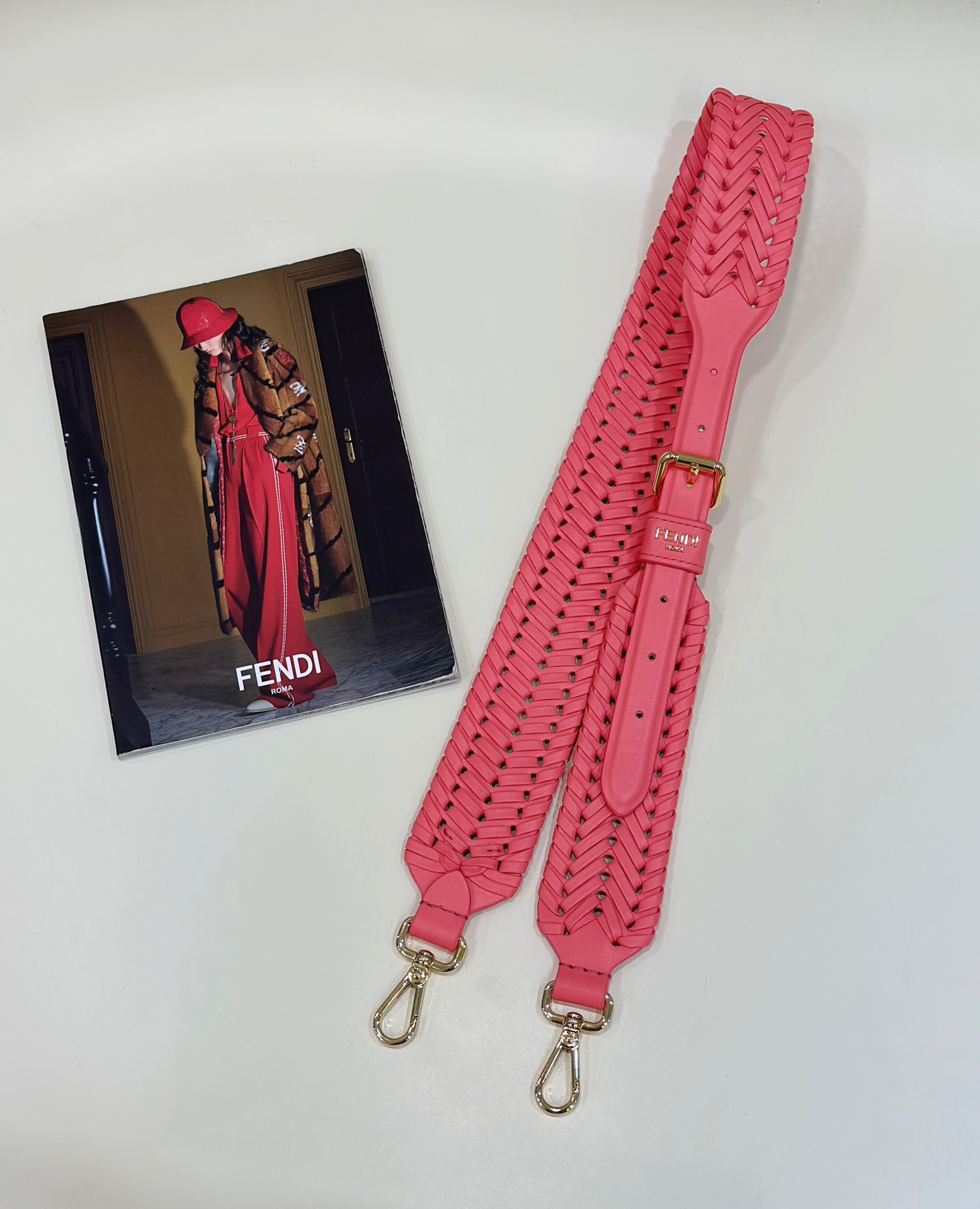 Woven Shoulder Strap, All Calfskin Model no: 9001