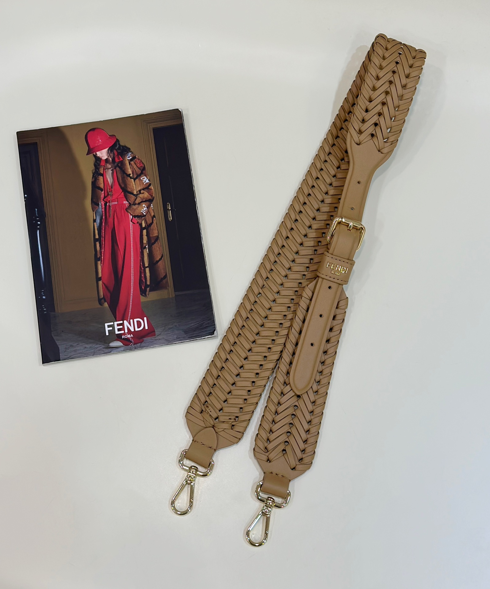 Woven Shoulder Strap, All Calfskin Model no: 9001