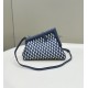 FENDI First Sight Handbag, Blue and White All Leather Handcrafted Weave Model no: 80103A