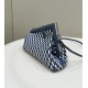 FENDI First Sight Handbag, Blue and White All Leather Handcrafted Weave Model no: 80103A