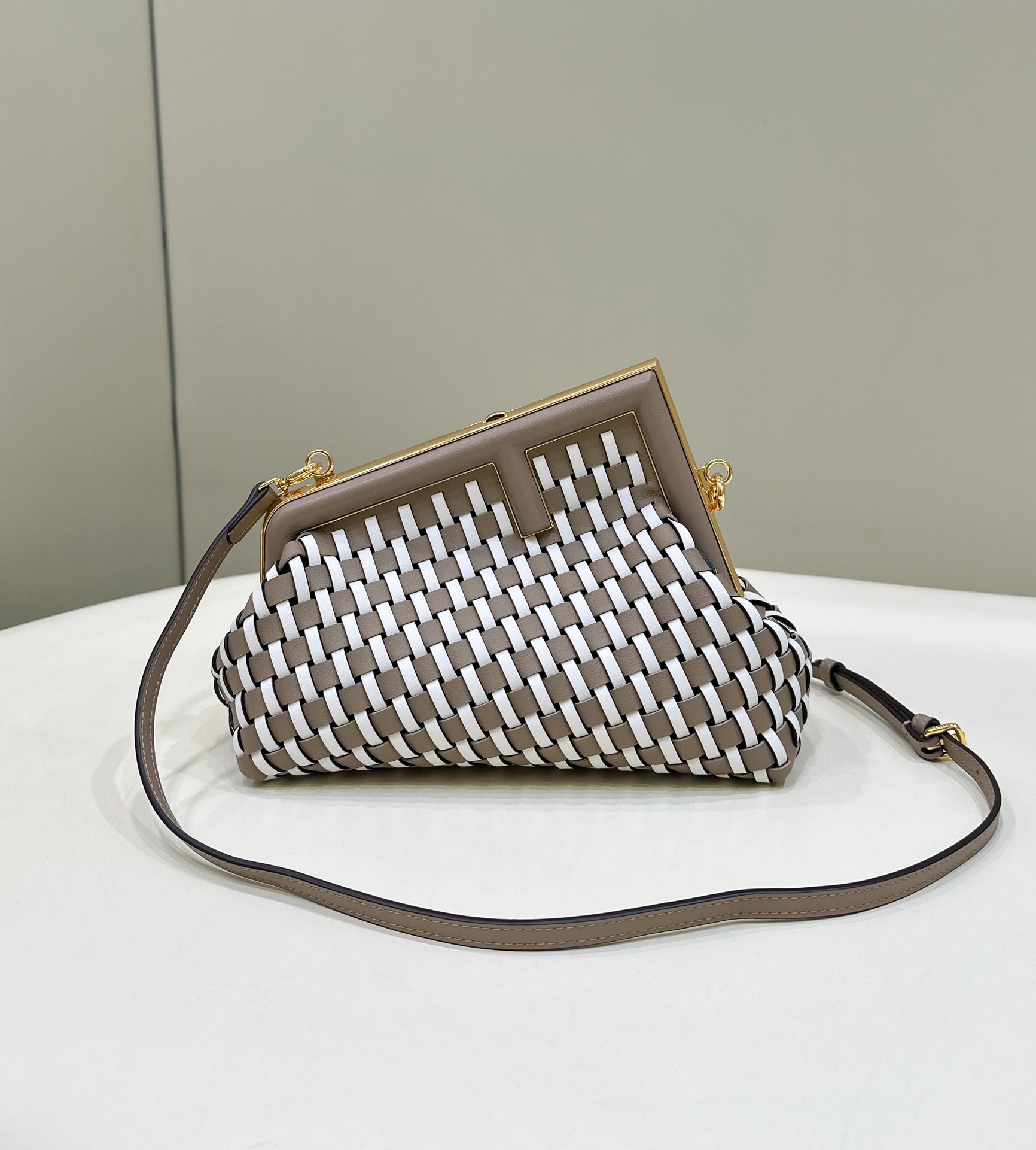 FENDI First Sight Handbag, All Leather Handcrafted Weave Model no: 80103A