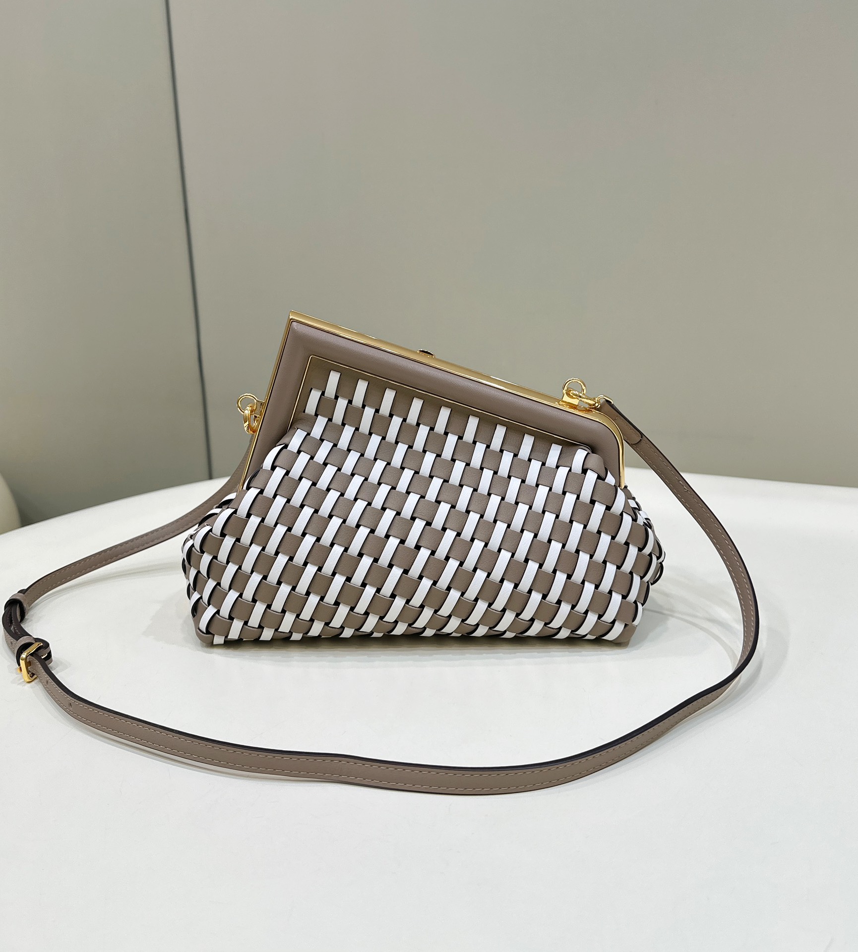 FENDI First Sight Handbag, All Leather Handcrafted Weave Model no: 80103A