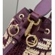 FENDI Mon Tresor Mini Bucket Bag, Raffia Handcrafted Weave Model no: 8278