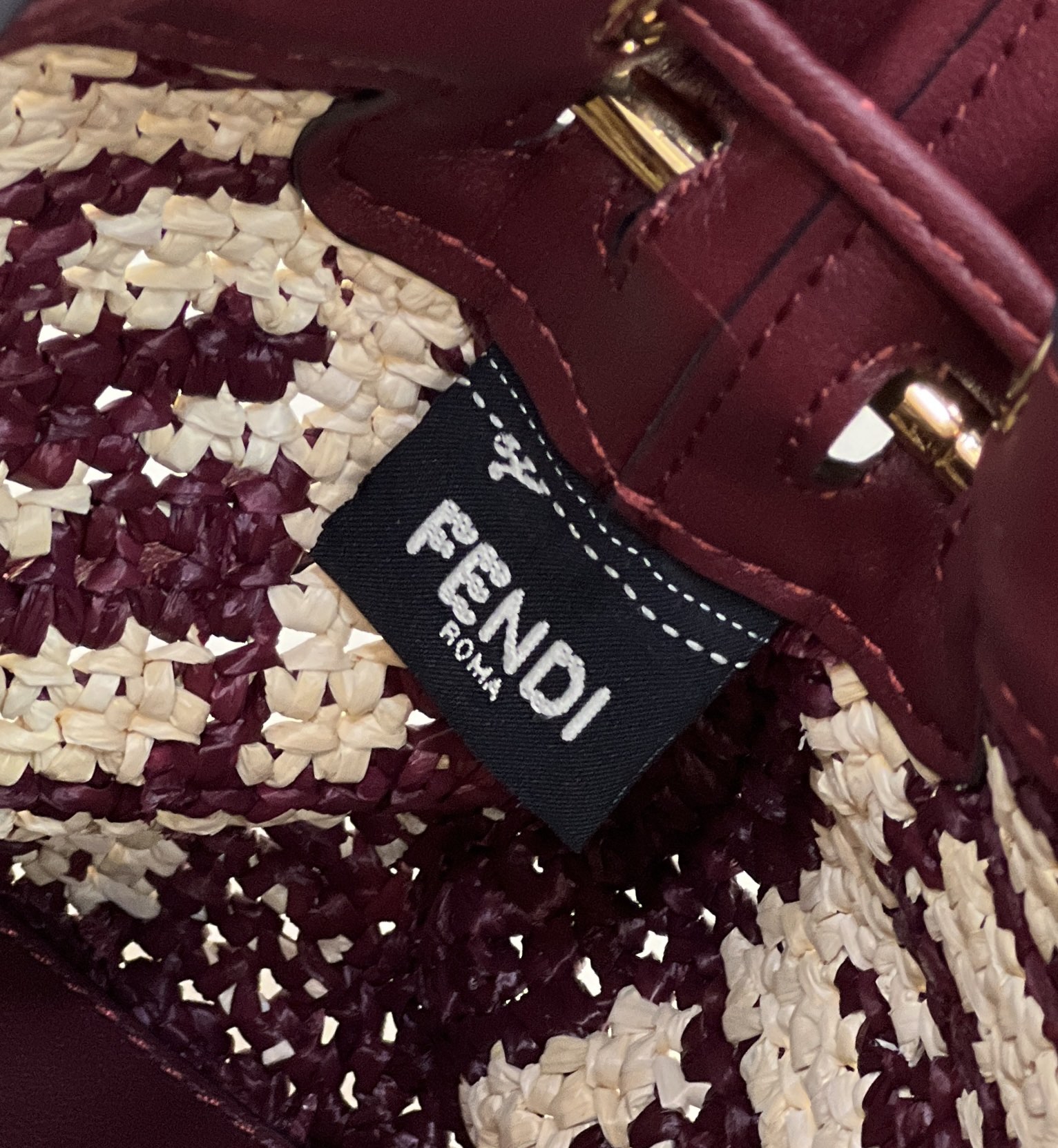 FENDI Mon Tresor Mini Bucket Bag, Raffia Handcrafted Weave Model no: 8278