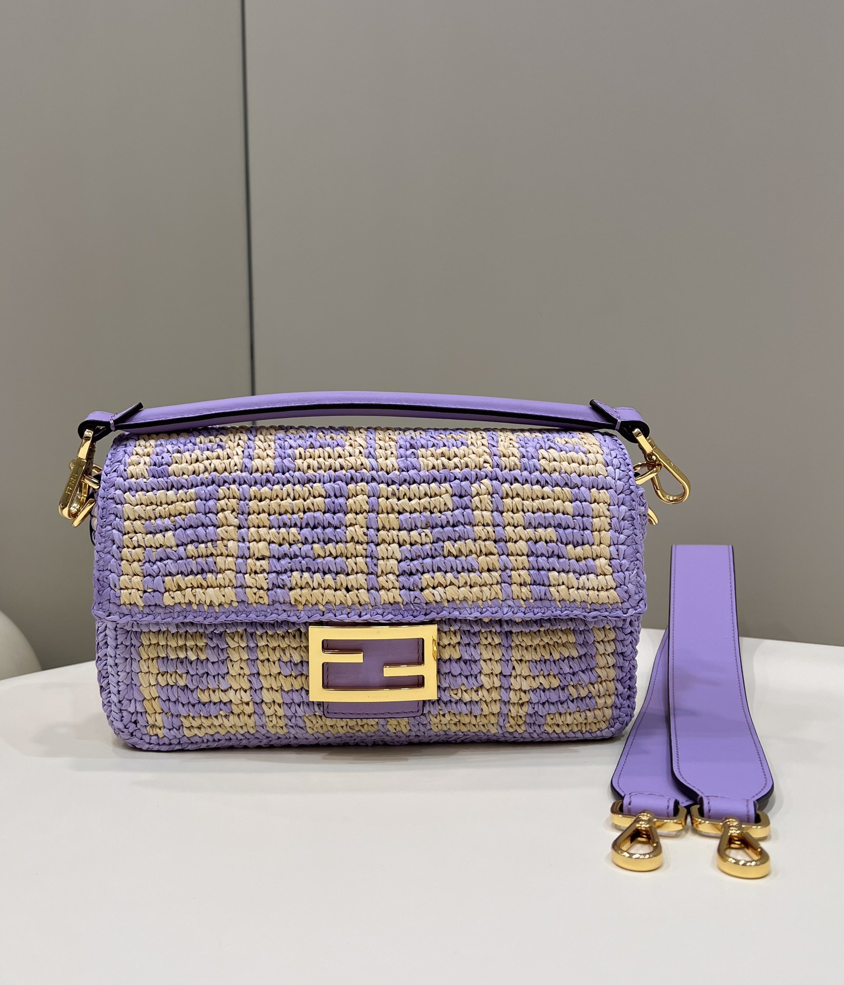 FENDI Iconic Baguette Handcrafted Raffia Handbag Model no: 8273