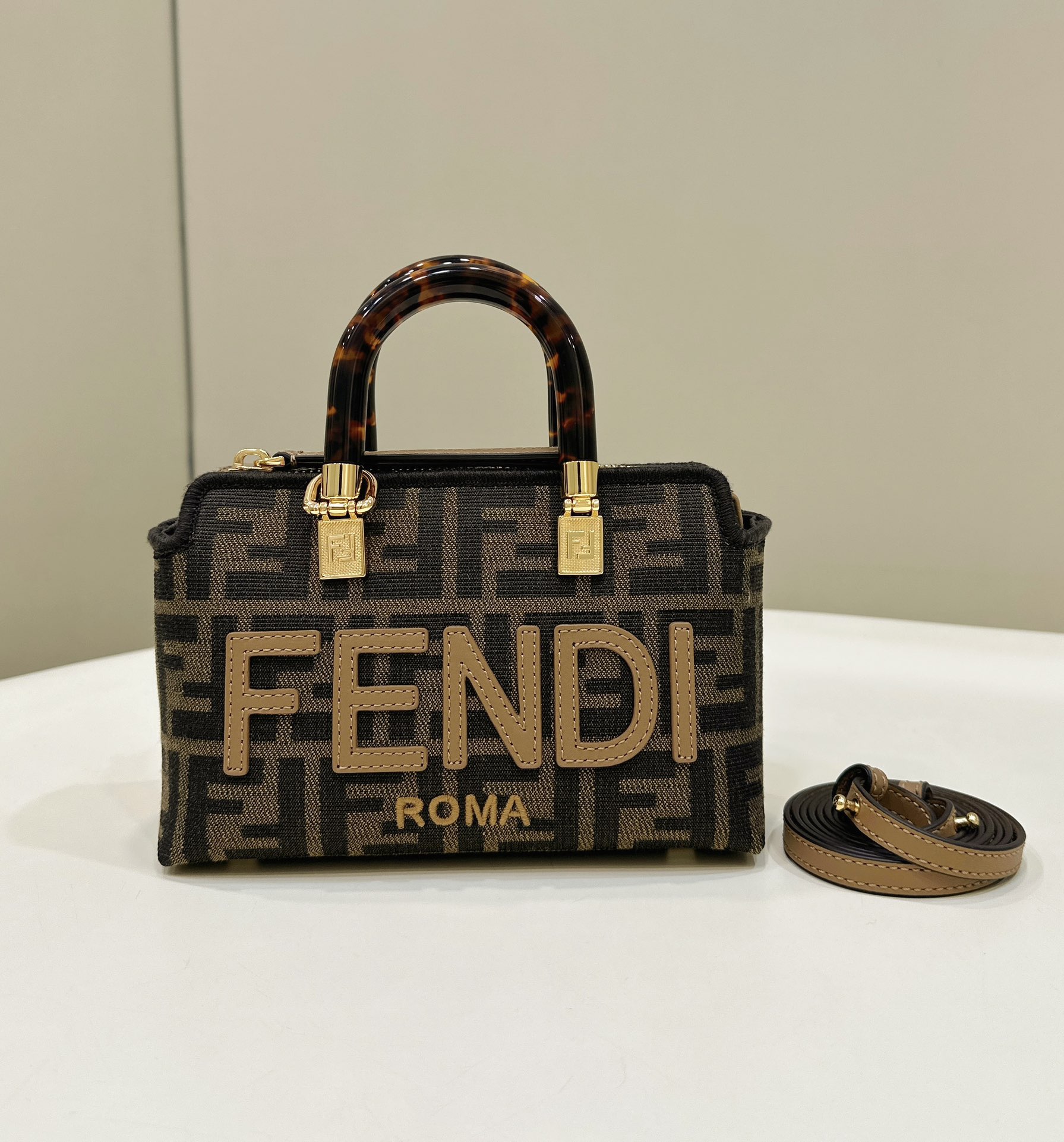 By The Way Mini Boston Bag, Denim Material with FF Monogram Model no: 8612A