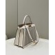 Iconic PEEKABOO I See U Medium Handbag, White All Leather Hollow-out Design Model no: 80105