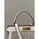 Iconic PEEKABOO I See U Medium Handbag, White All Leather Hollow-out Design Model no: 80105