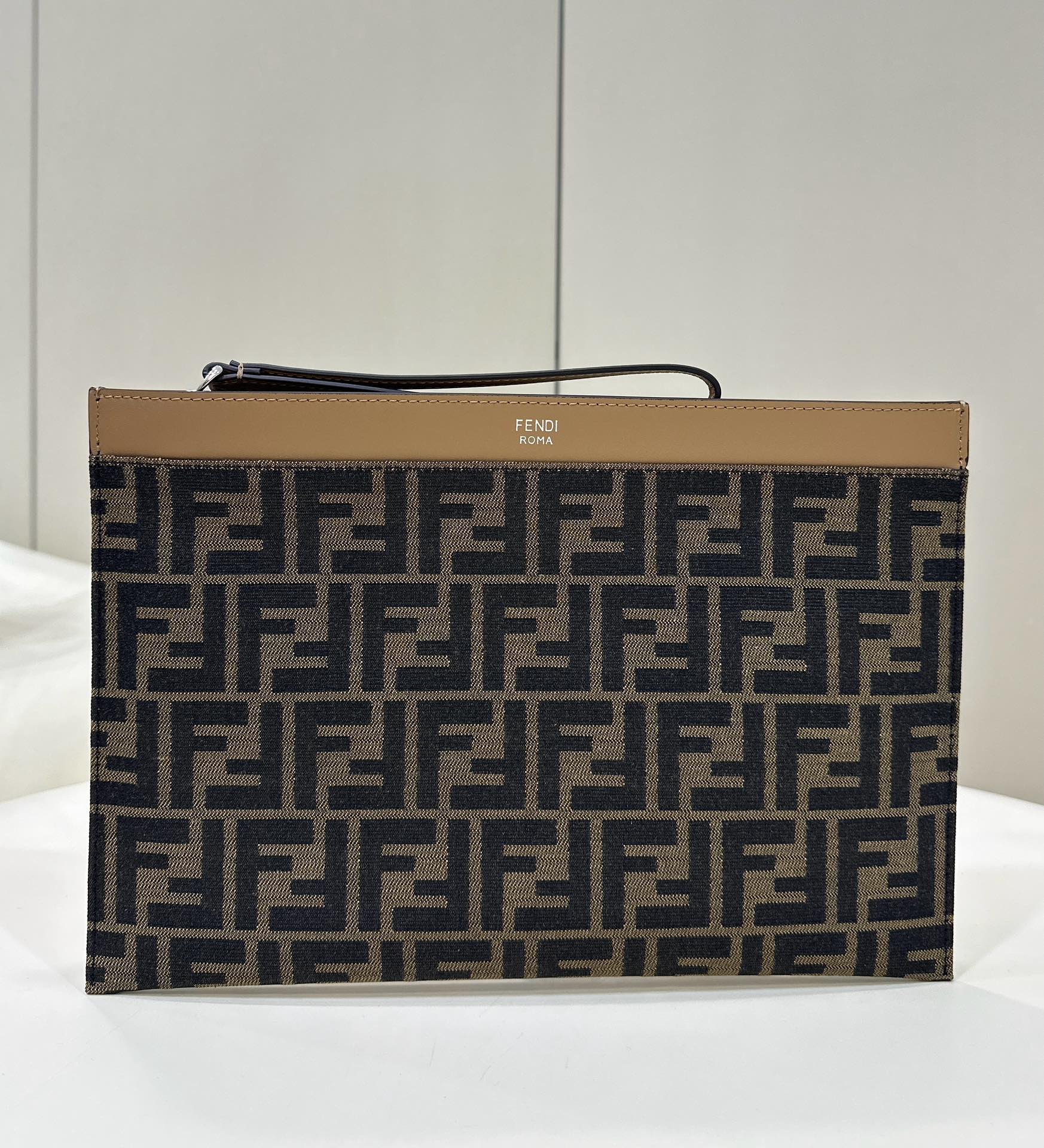 FF Monogram Fabric and Leather Clutch Model no: 8652