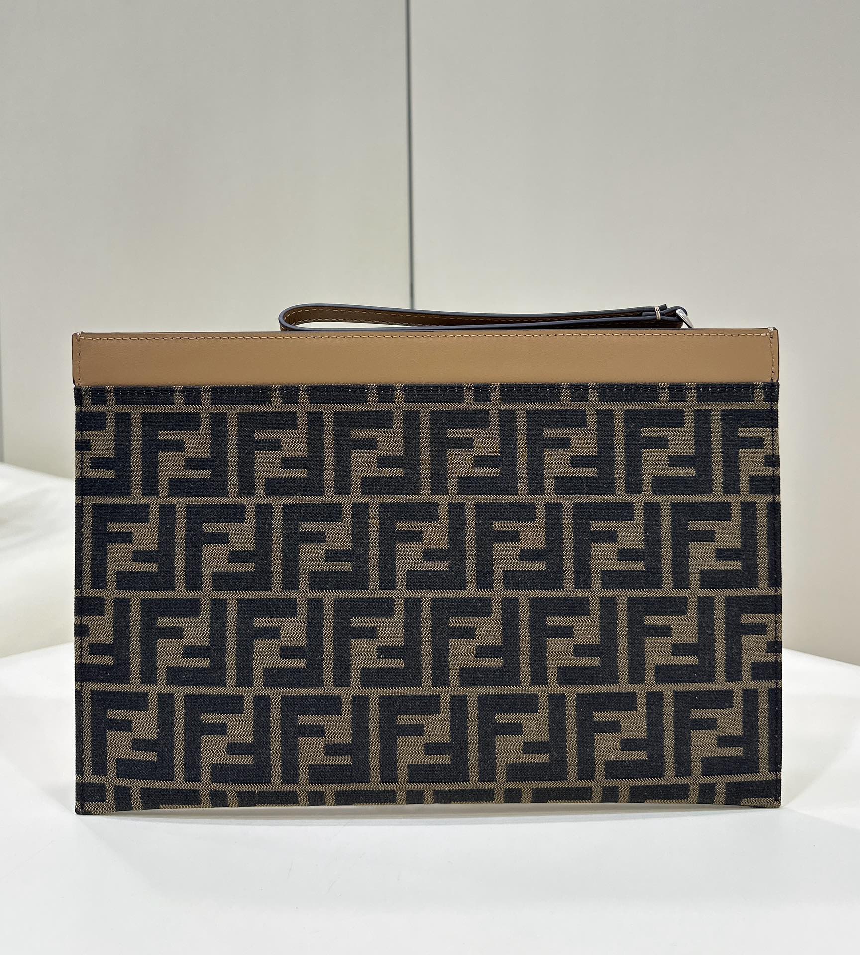 FF Monogram Fabric and Leather Clutch Model no: 8652