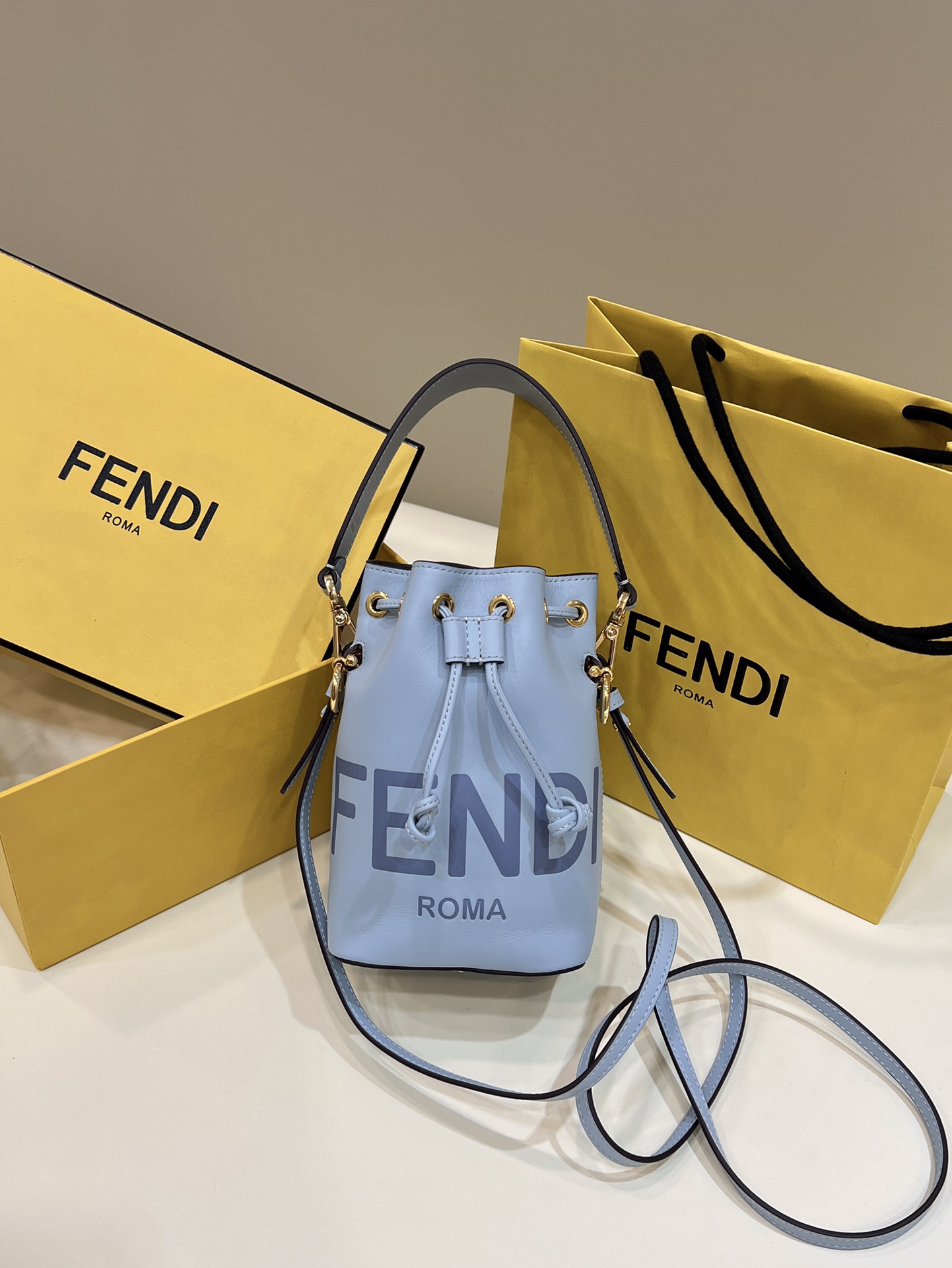 FENDI Mon Tresor mini bucket bag, Italian calf leather Model no: 8288