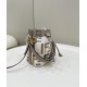 Mini bucket bag, washed denim embroidery double F logo Model no: 038