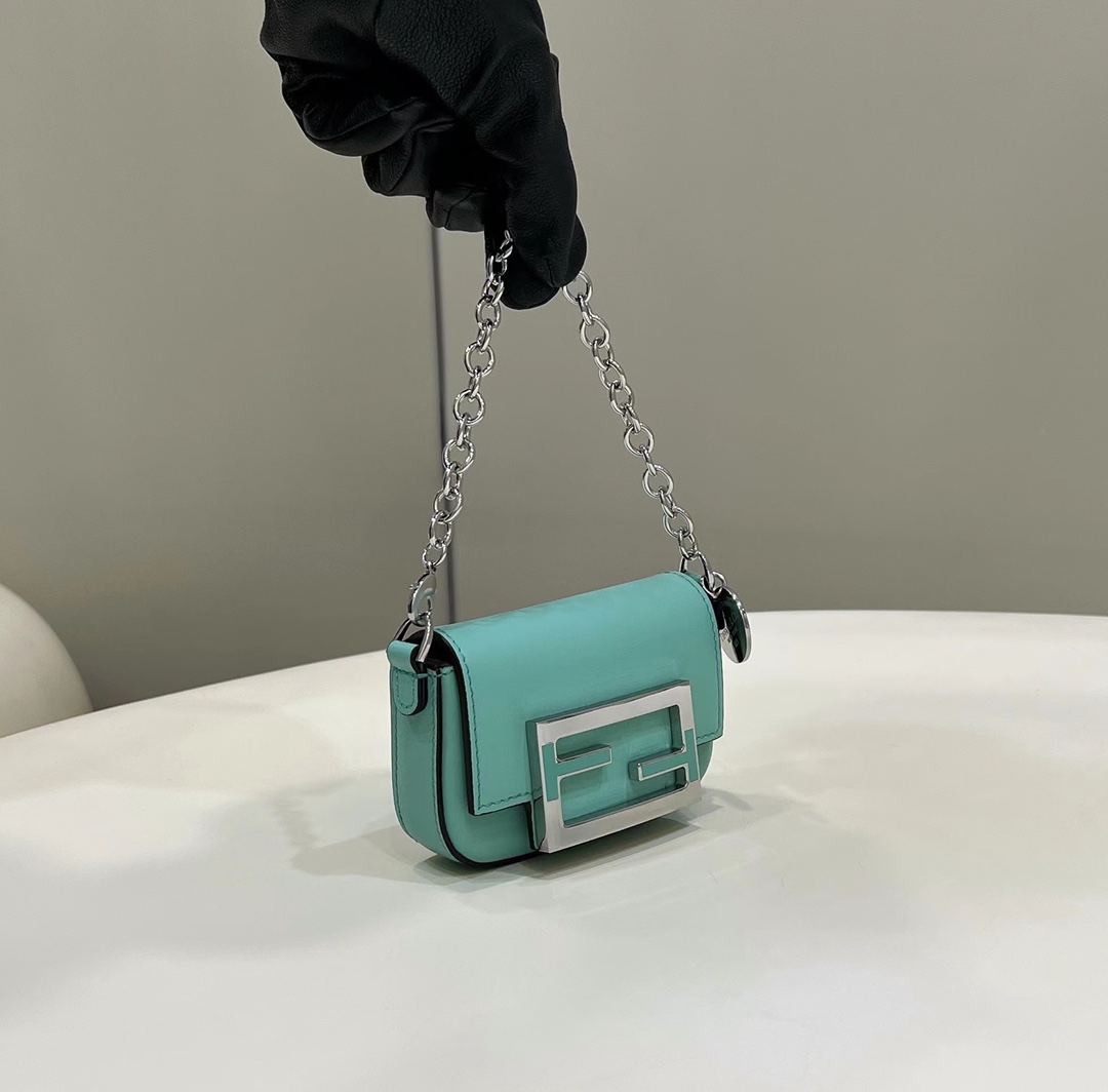 Mini Baguette Series Tiffany Blue All Leather Short Chain Shoulder Strap Model no: 80128s