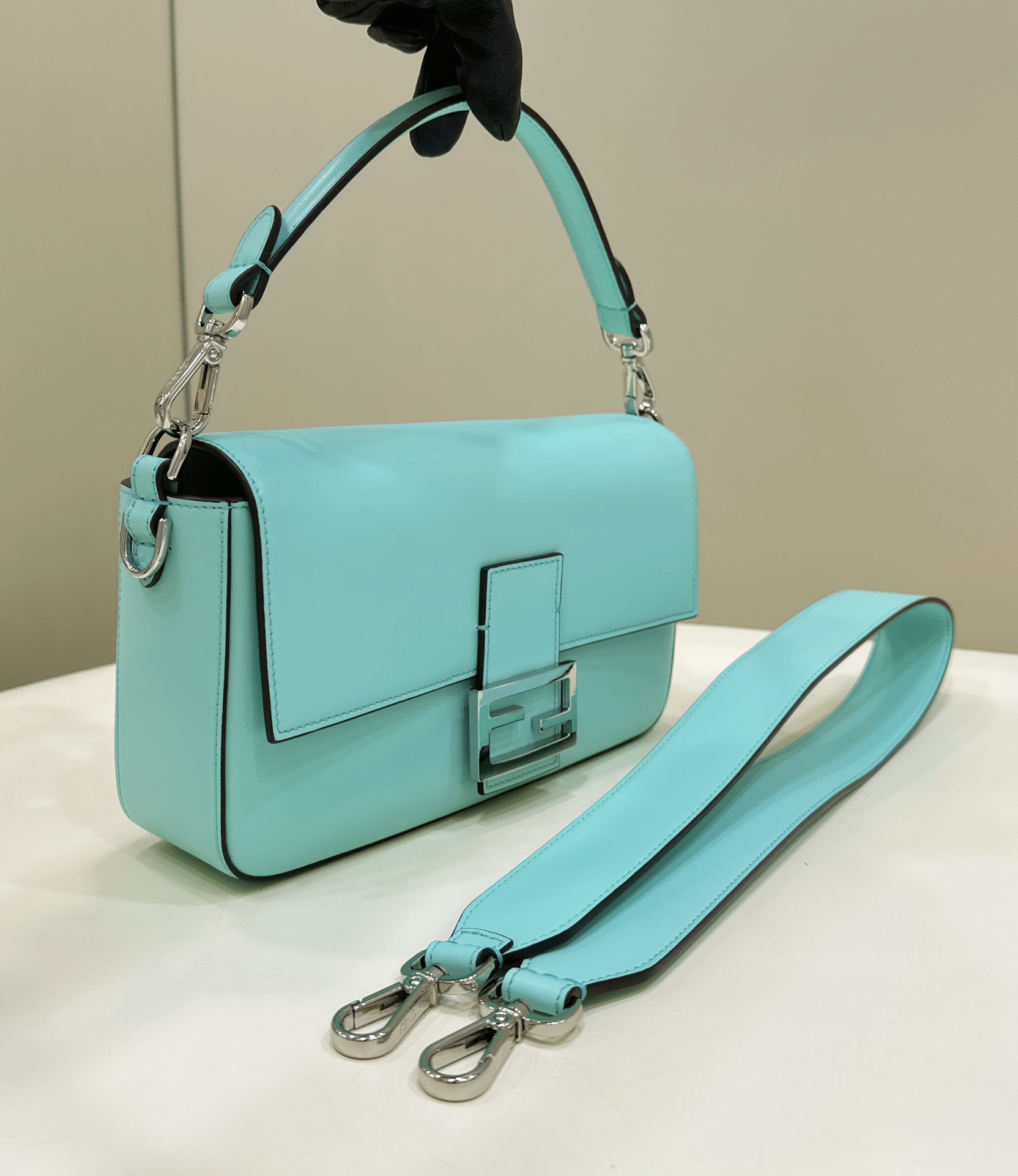 Baguette Series Tiffany Blue All Leather Model no: 80128