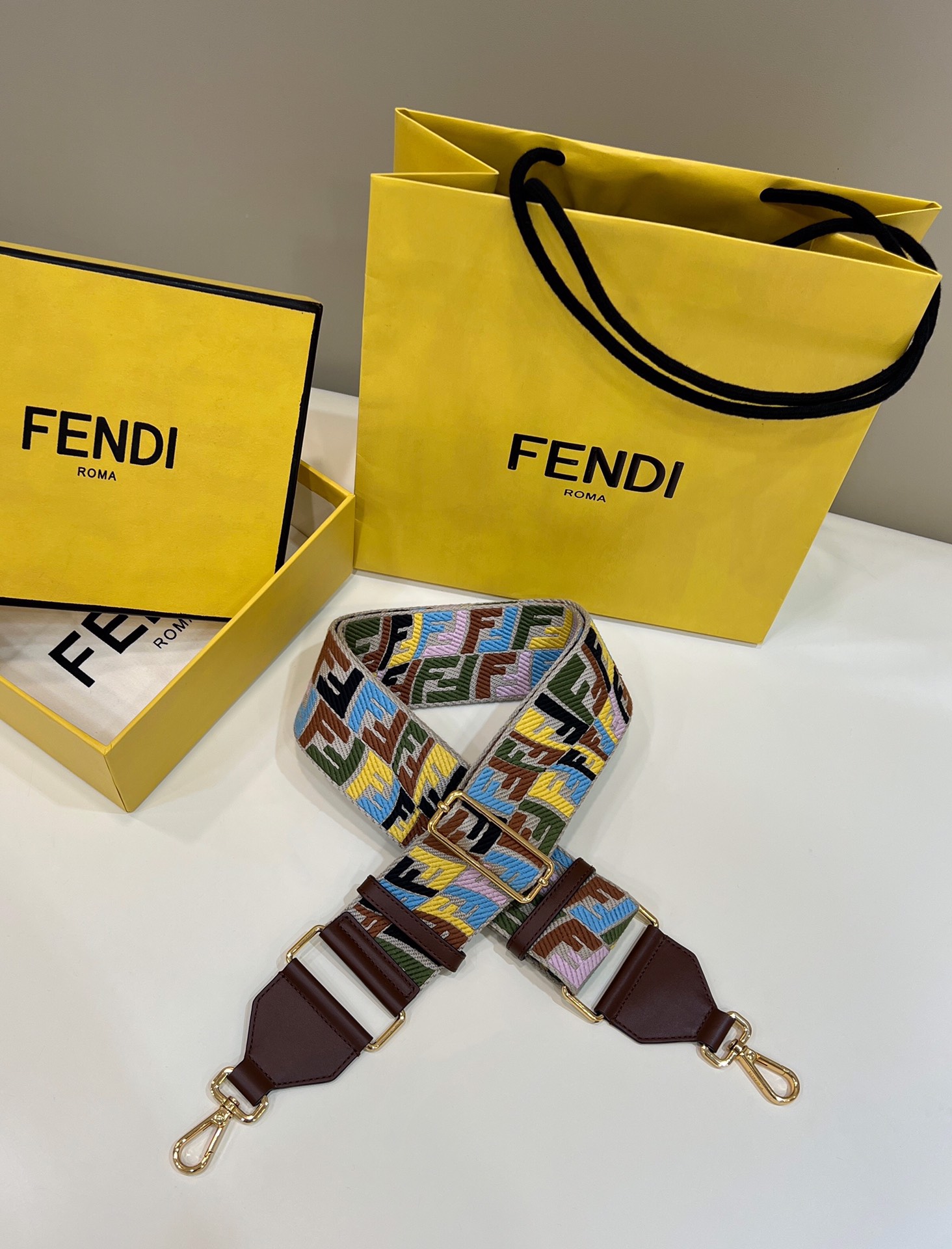 Fendi Wide Shoulder Strap FF Embroidery Model no: 911