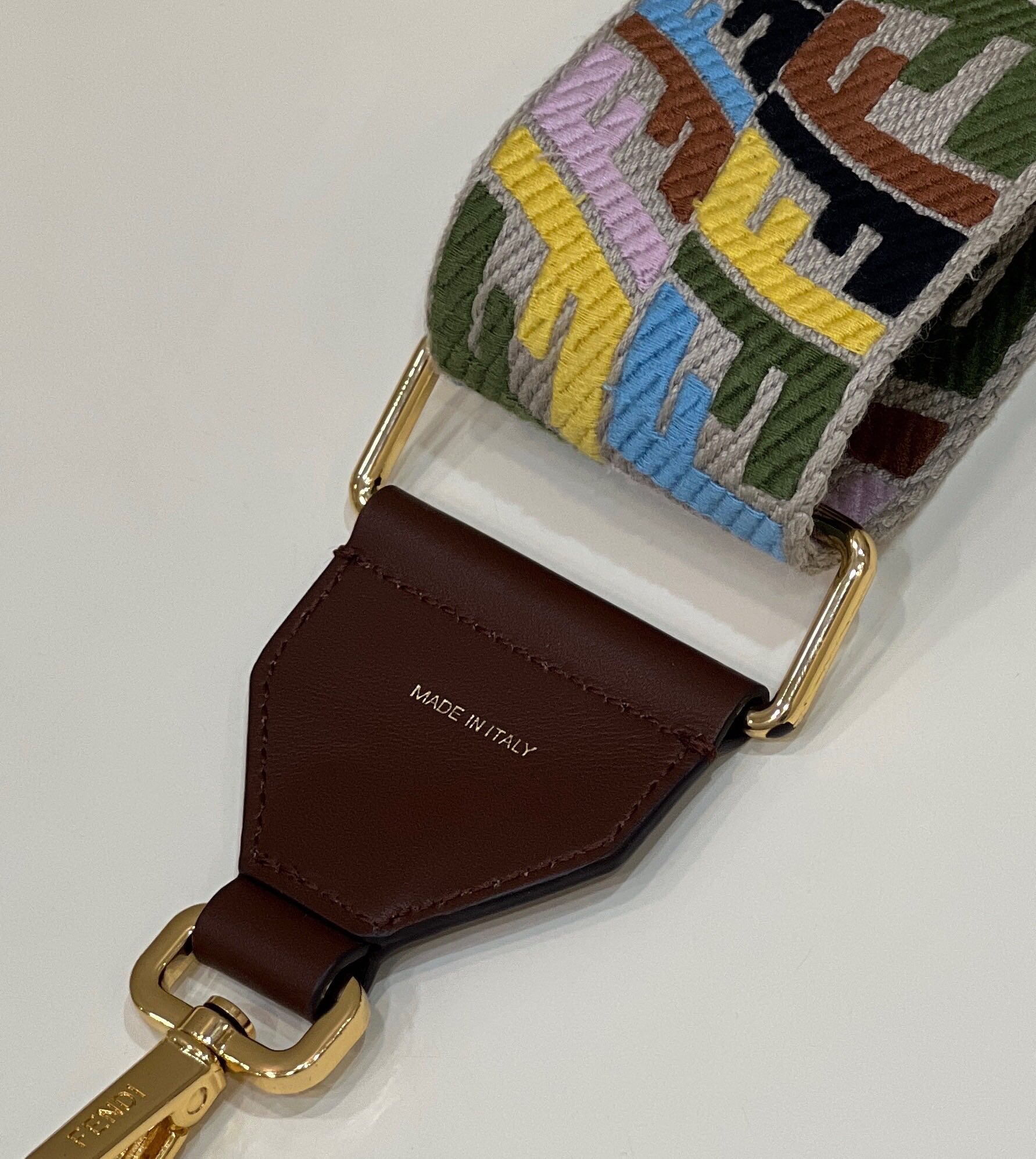 Fendi Wide Shoulder Strap FF Embroidery Model no: 911