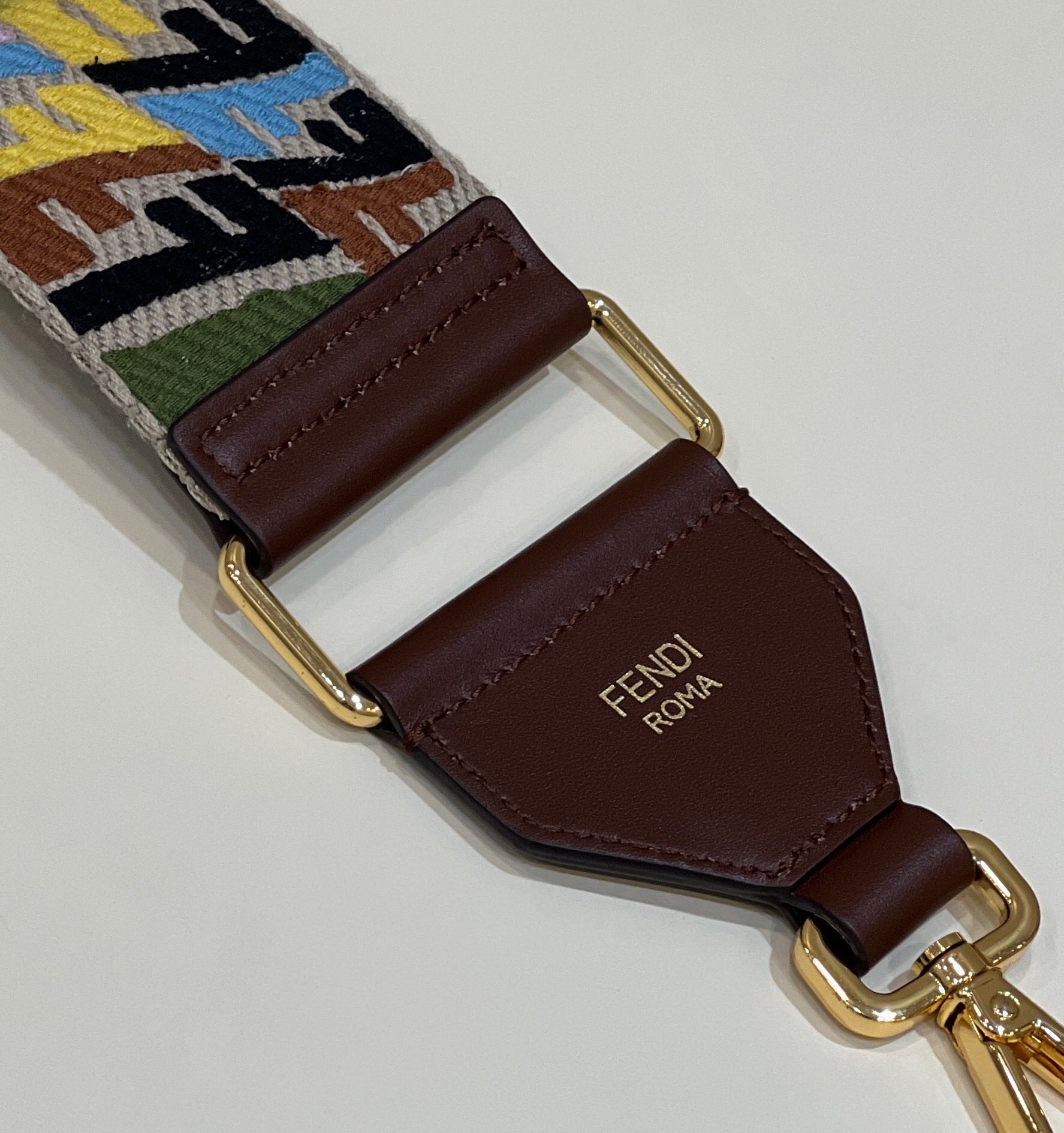 Fendi Wide Shoulder Strap FF Embroidery Model no: 911