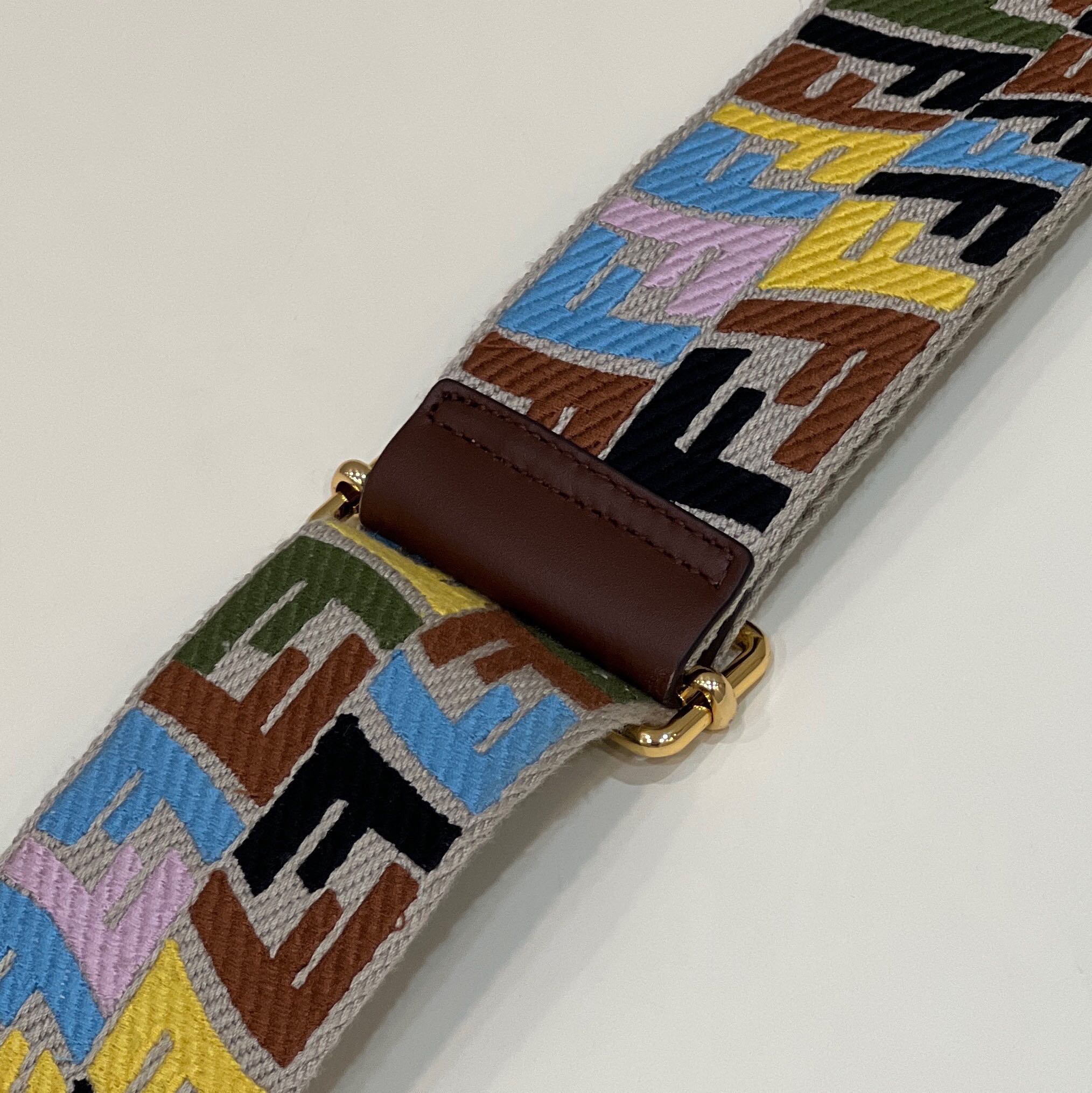 Fendi Wide Shoulder Strap FF Embroidery Model no: 911