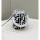 Mini Bucket Bag Washed Denim Embroidered Double F Logo Model no: 038D