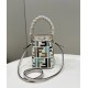 Mini Bucket Bag Washed Denim Embroidered Double F Logo Model no: 038D