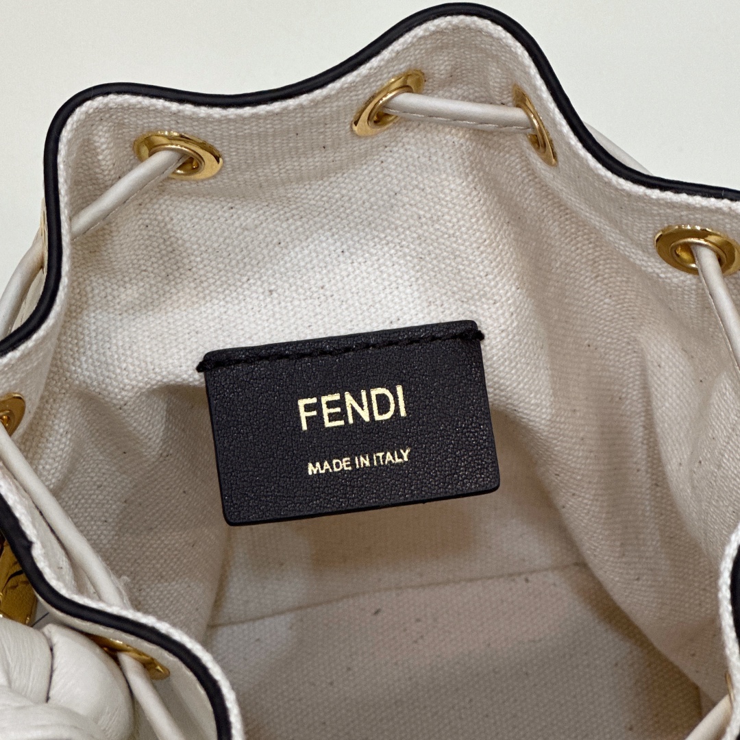 Mini Bucket Bag Washed Denim Embroidered Double F Logo Model no: 038D