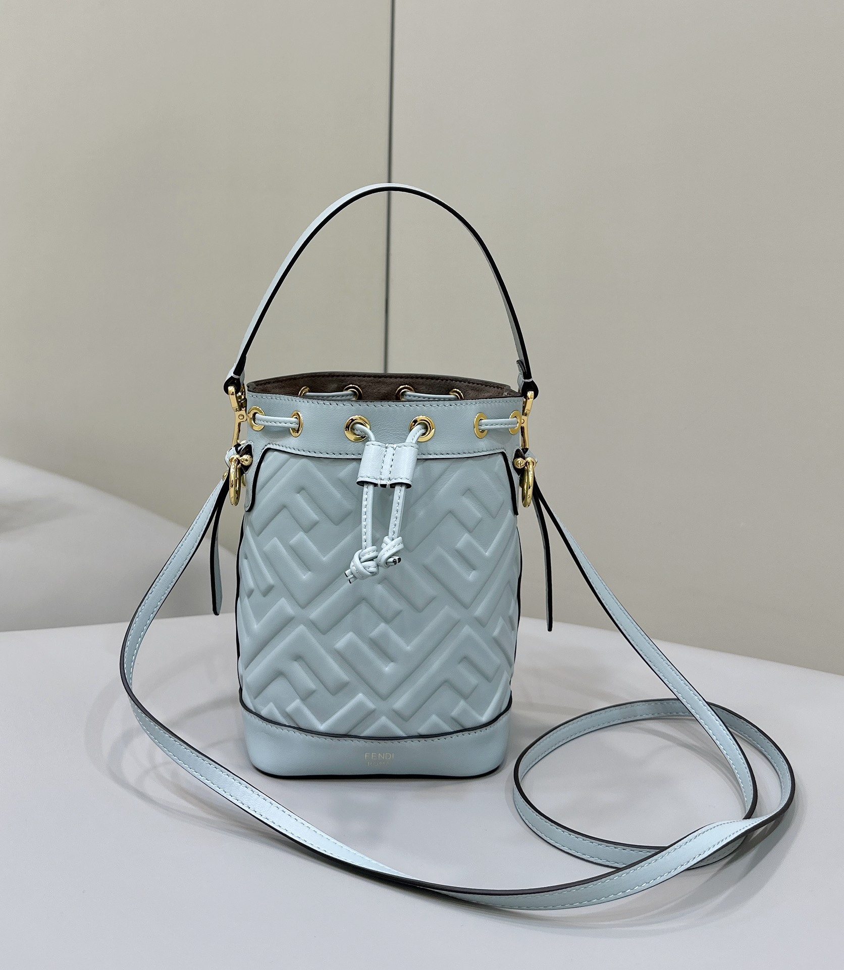 Fendi Small MON TRESOR Bucket Bag, Calfskin Stitching Model no: 8637A