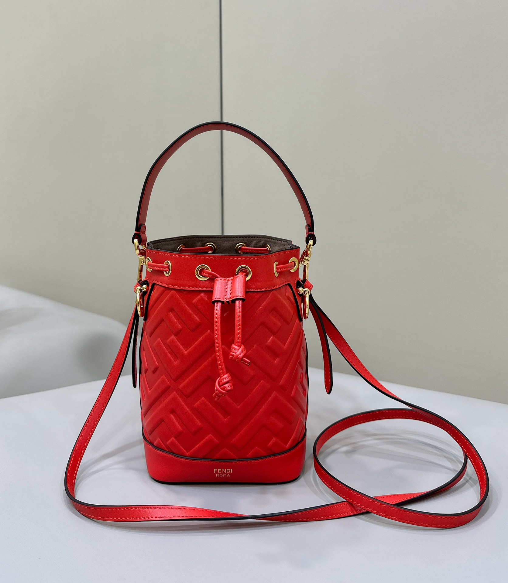 Fendi Small MON TRESOR Bucket Bag, Calfskin Stitching Model no: 8637A