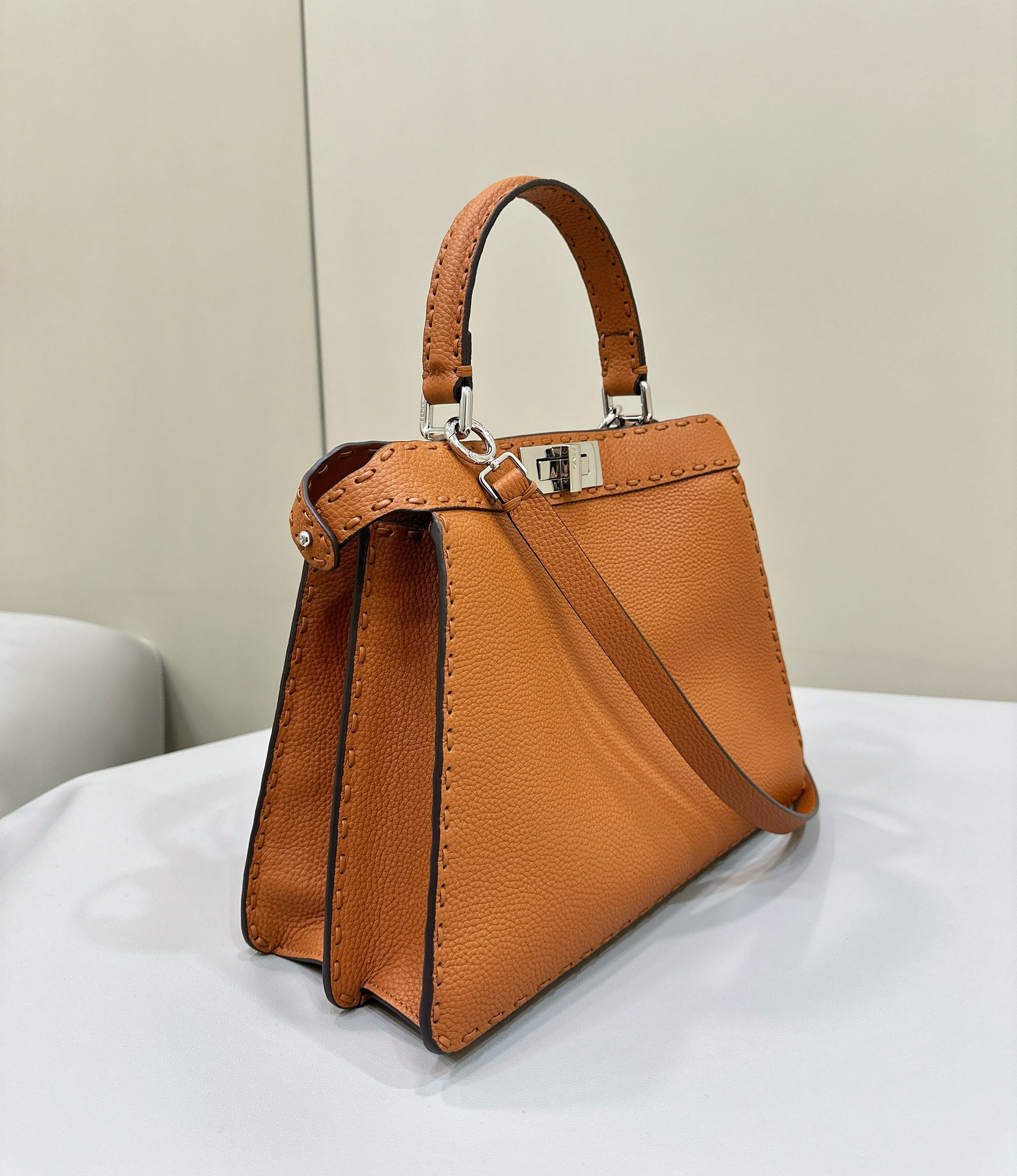 PEEKABOO Series I See You Petite Handbag, Cowhide with Exquisite Hand Stitching Model no: 80133