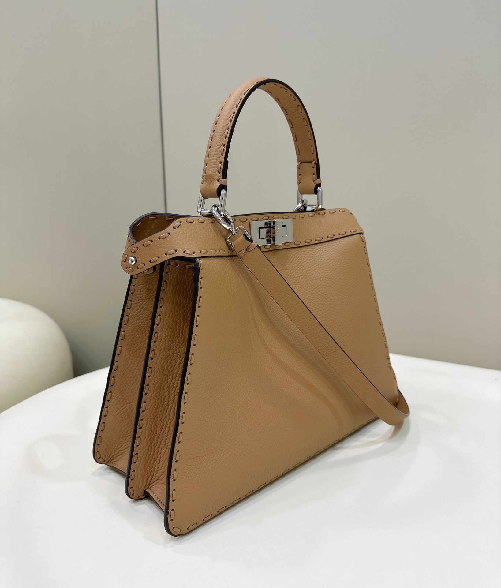 PEEKABOO Series I See You Petite Handbag, Cowhide with Exquisite Hand Stitching Model no: 80133