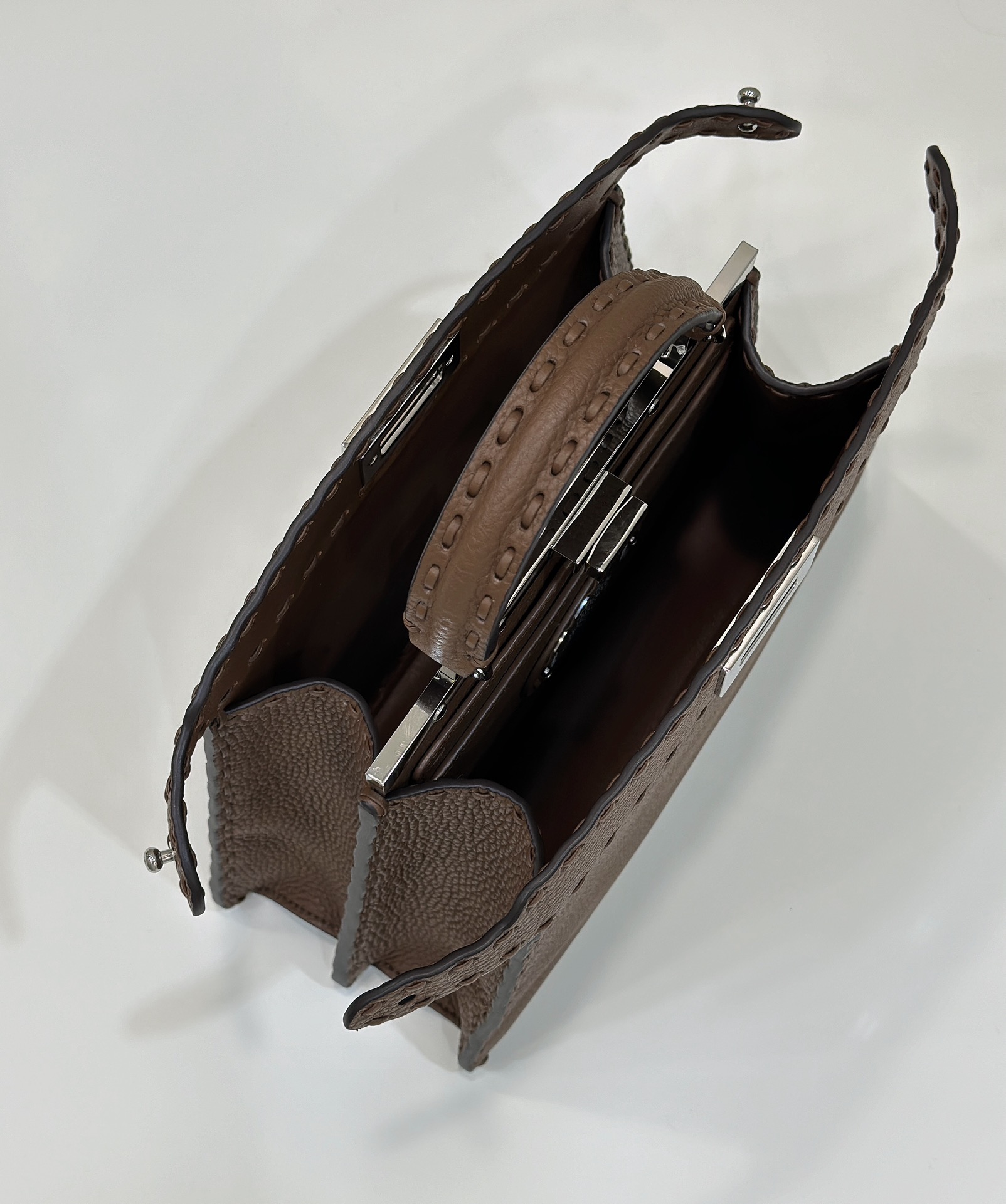 PEEKABOO Series I See You Petite Handbag, Cowhide with Exquisite Hand Stitching Model no: 80133AM