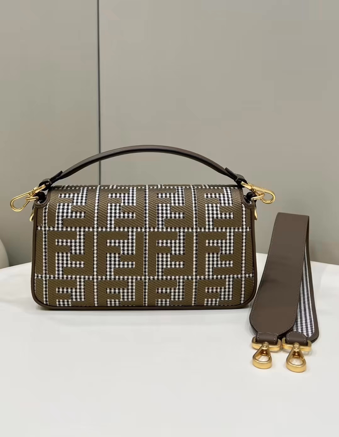 Houndstooth Baguette Embroidered Bag Model no: 8588M