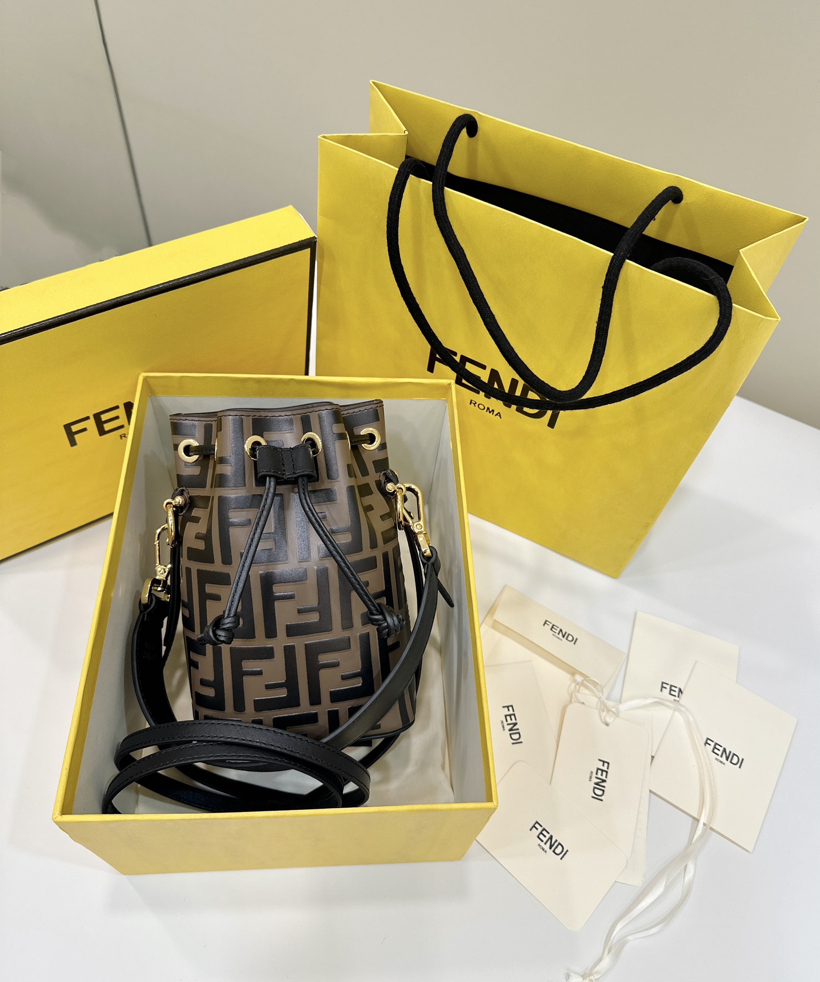 FENDI MON TRESOR Full Leather Monogram Bucket Model no: 023C