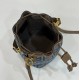 Fendi Small MON TRESOR Bucket Bag, Denim with Calfskin Model no: 8637