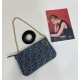 Baguette Clutch, Denim with Double F Logo Model no: 8BS073