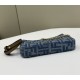 Baguette Clutch, Denim with Double F Logo Model no: 8BS073