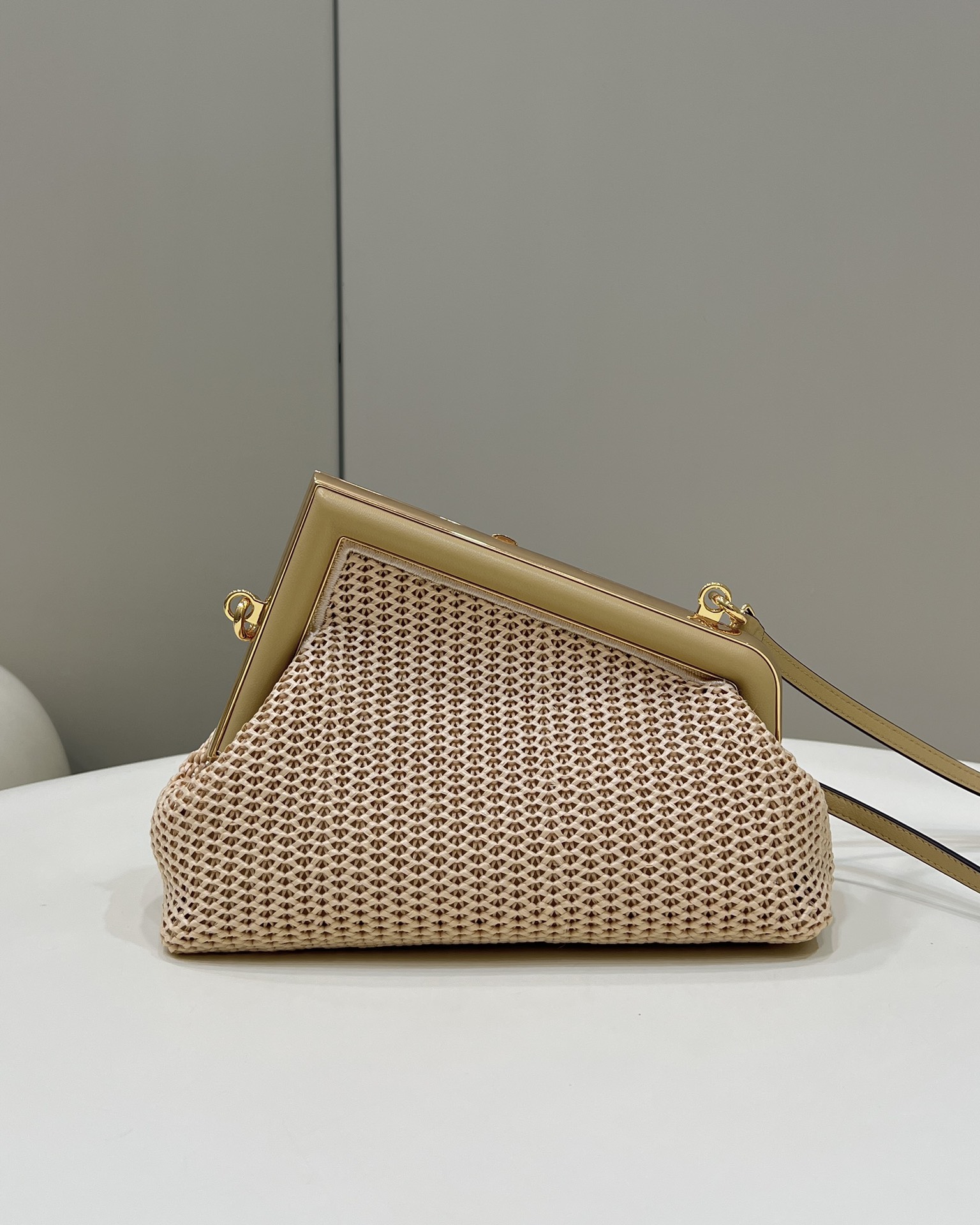 Fendi First, Raffia Weave with Handcrafted Sheepskin Model no: 80095M