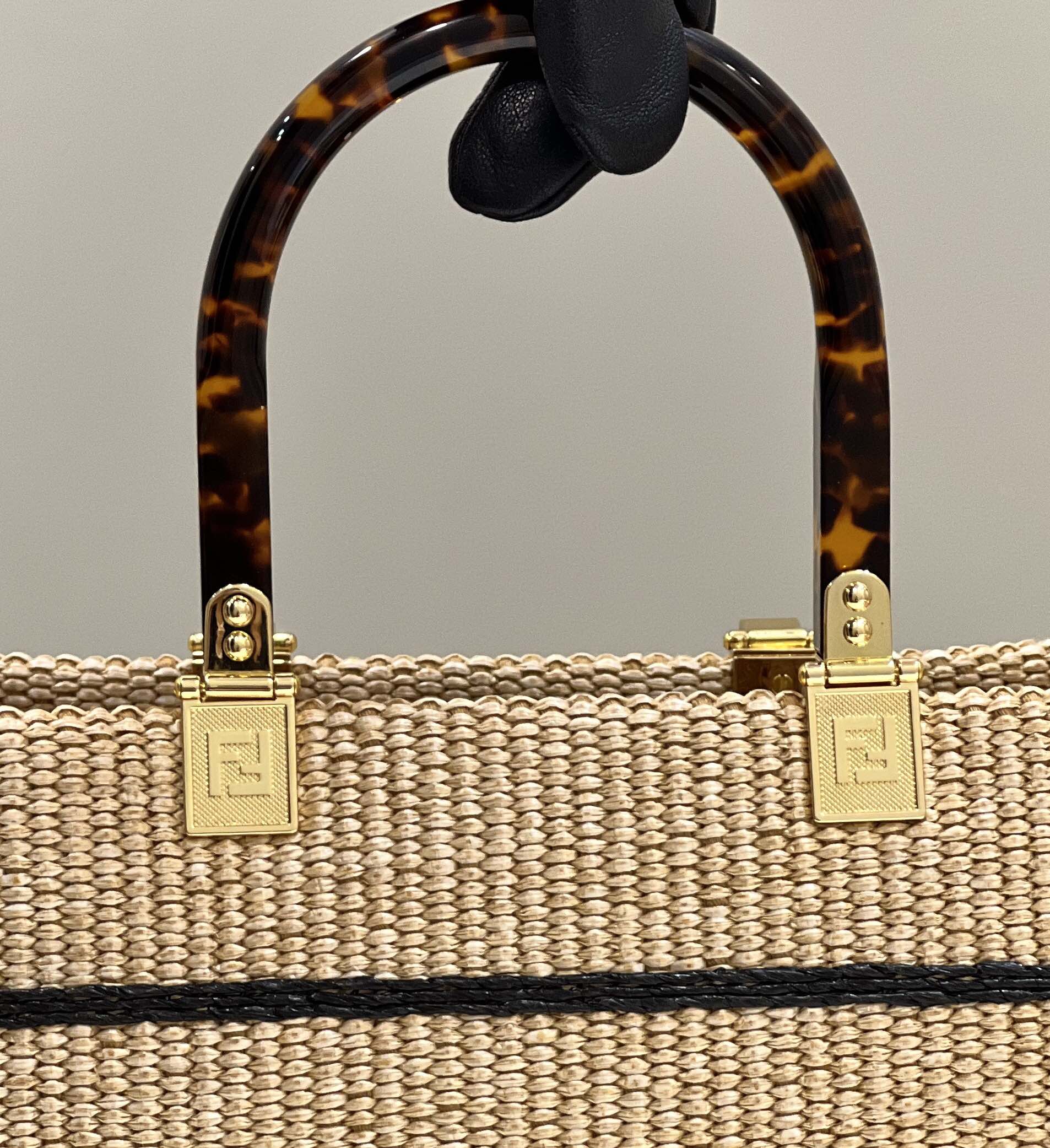 Sunshine Handcrafted Raffia Tote with Acrylic Handles Model no: 8389A