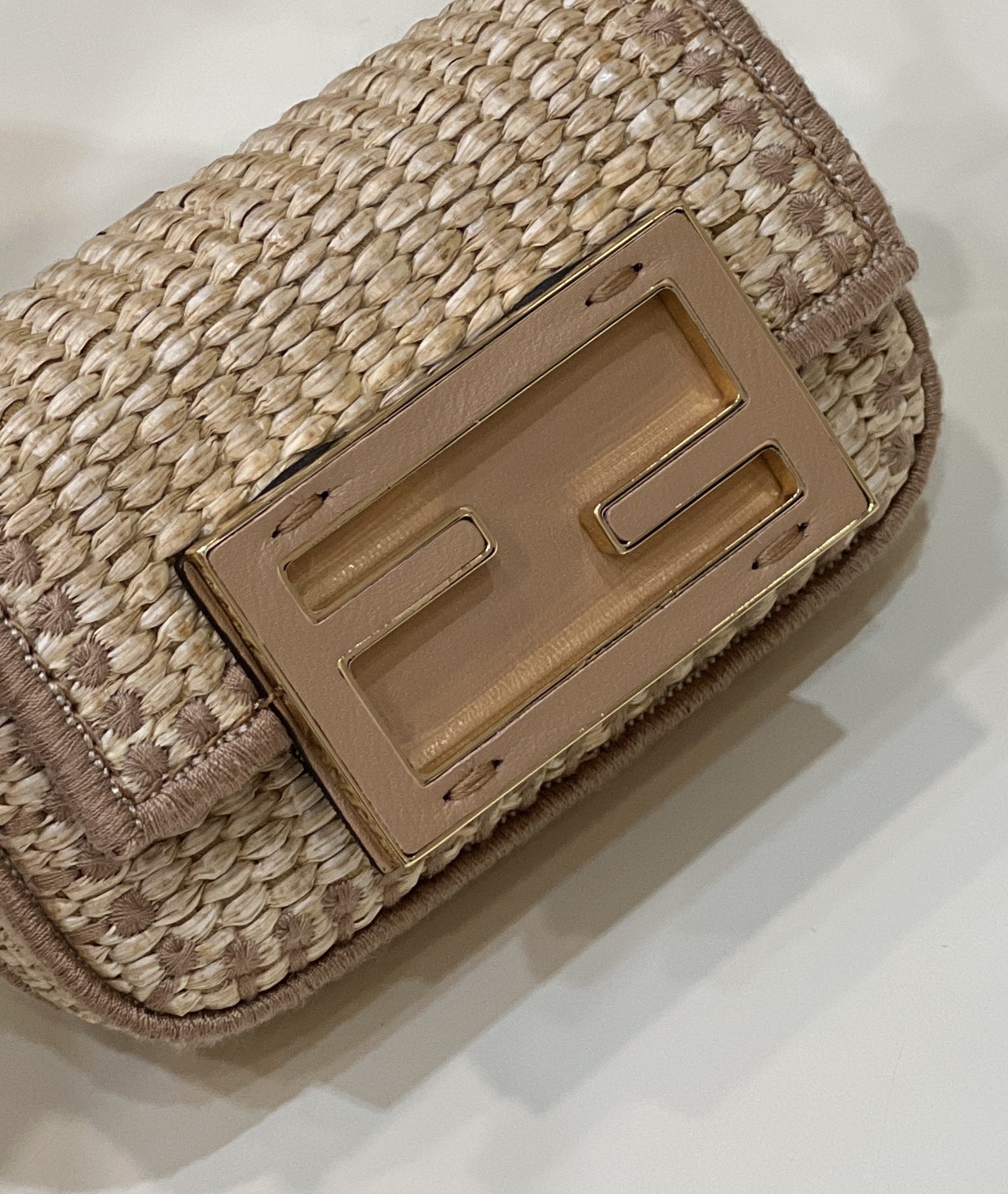 Fendi Nano Baguette Raffia Charm Mini Bag Model no: 8567B