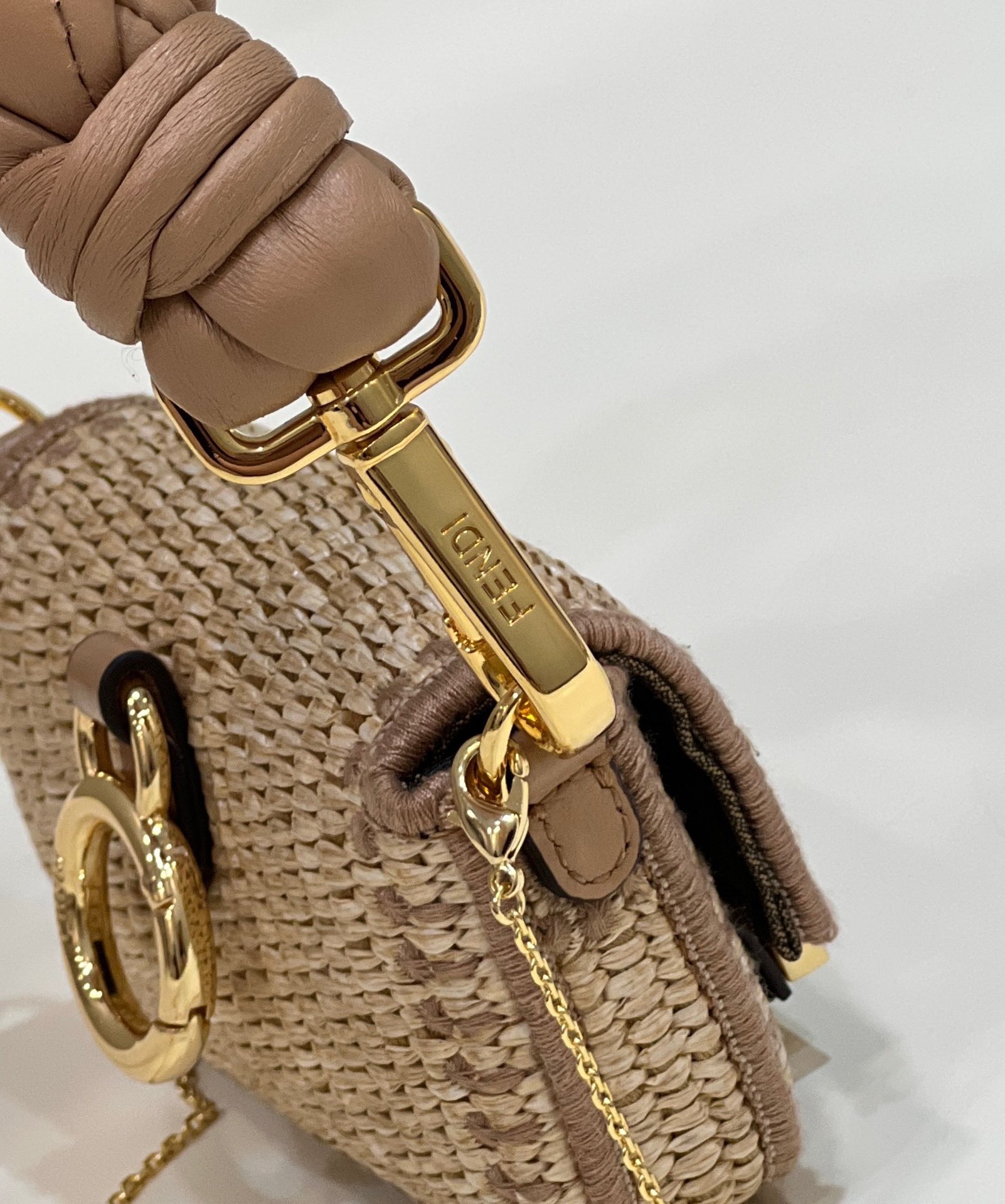 Fendi Nano Baguette Raffia Charm Mini Bag Model no: 8567B