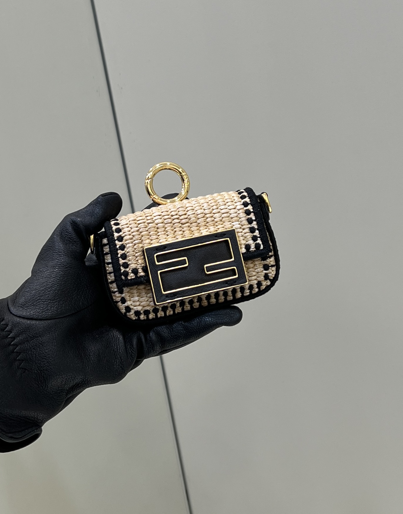 Fendi Nano Baguette Raffia Charm Mini Bag Model no: 8567B